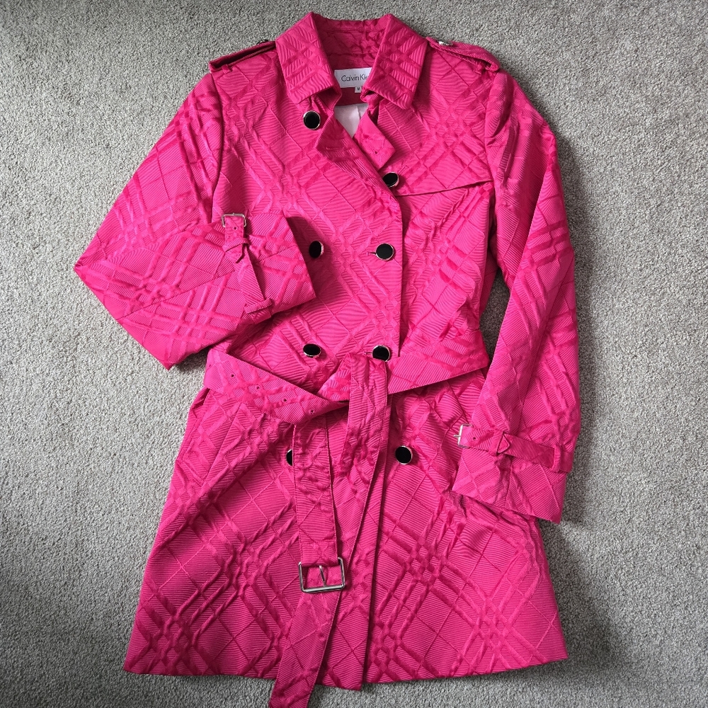 Calvin Klein Pink Trench Coat (sz M)